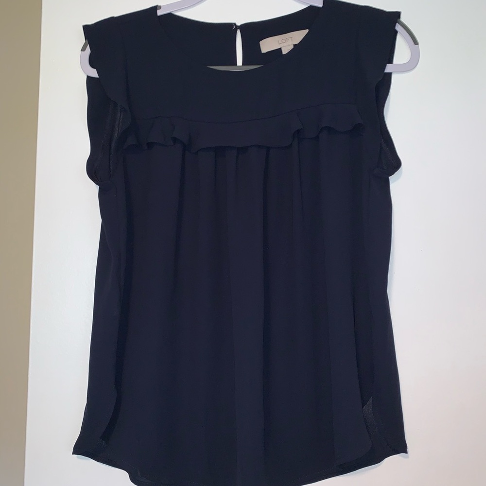 Loft size small navy sleeveless top/blouse